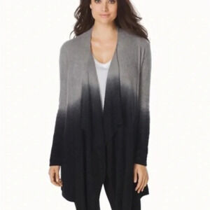 Barefoot Dreams Bamboo Chic Lite Grey Black Ombre Calypso Wrap Cardigan S/M